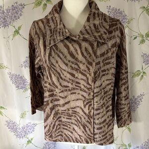Chico's Brown Patterned Women's Blazer